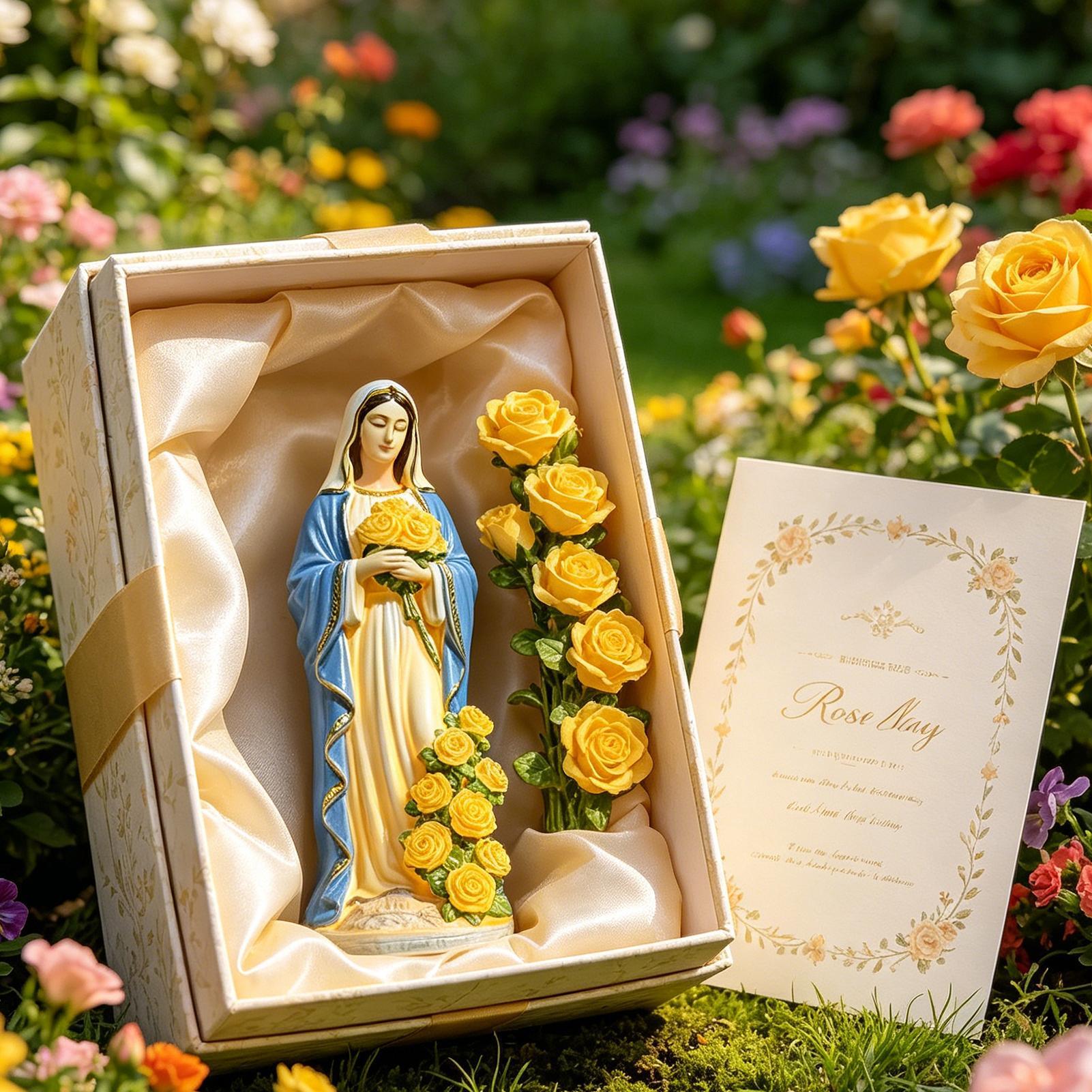 Smart Garden In Home - Solar-Statue der Jungfrau Maria, Gartendekoration, Solar-Harzfigur,