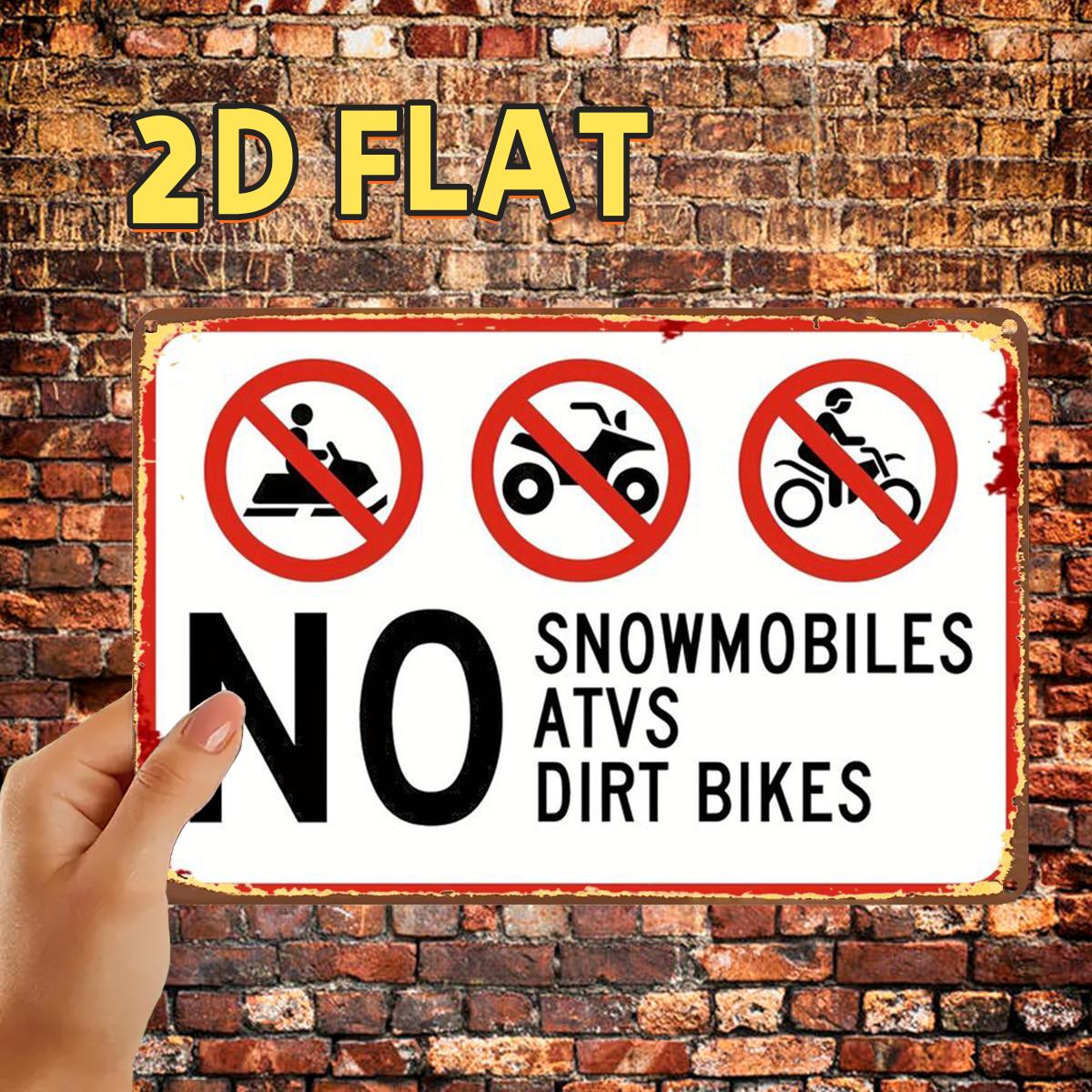 Smart Garden In Home - 2D-Metallschild, lustig, „Verbotenes Schneemobil“, ATV, Dirtbike,