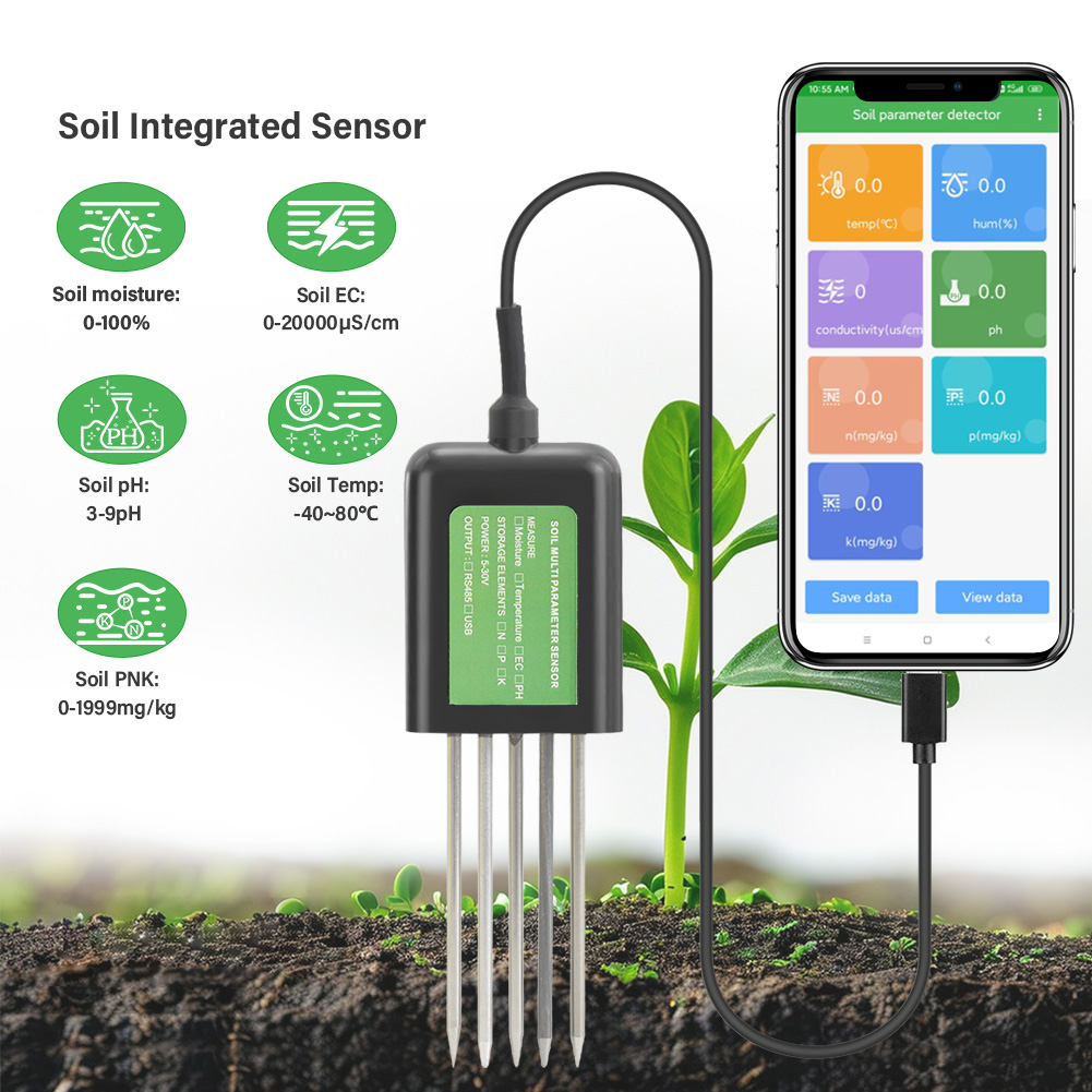 Smart Garden Nutrients - YIERYI Boden-pH-Messgerät, Feuchtigkeitstester, Bodenanalysator für Android,