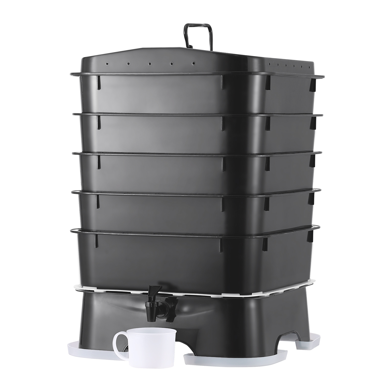 Composting Kit Indoor - Direkt vom Hersteller 2026 5-Ebenen Wurmkomposter