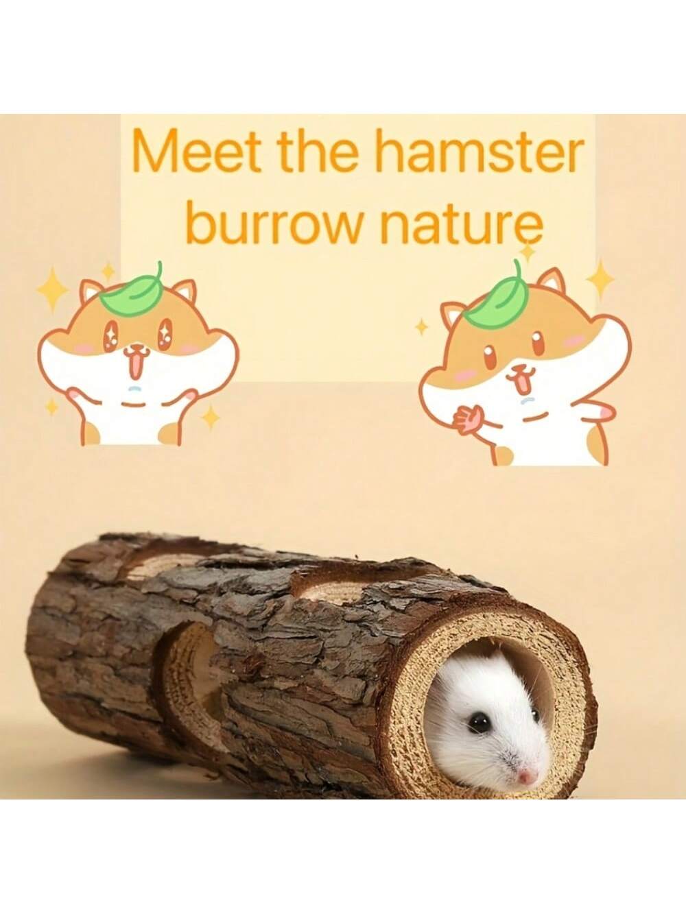 Insect Hotel Wood - Natürliches Holz Hamster-Versteck-Tunnel 20cm 15cm Haustier-Unterwelt